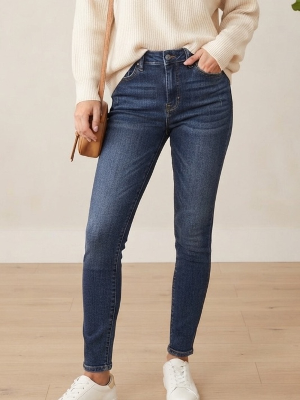 Judy Blue Classic High Rise Skinny Jeans Dark Wash Stretch Denim Women's 3/26